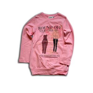 tričko dievčenské, dlhý rukáv, Wendee, BTS39230-1, růžová - 110 | 5let