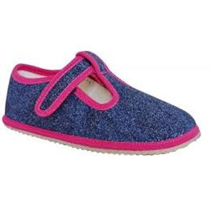 papuče dievčenské Barefoot RAVEN NAVY, Protetika, modrá - 30