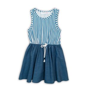 Šaty dievčenské bavlnené vyšívané, Minoti, Nautical 8, modrá - 152/158