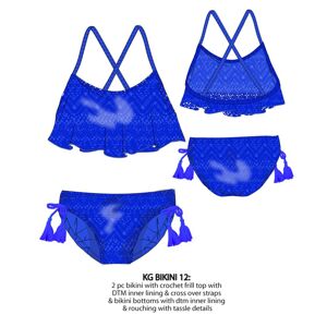 Plavky dievčenské dvojdielne, Minoti, KG BIKINI 12, modrá - 98/104