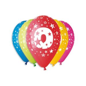 Balónik nafukovacie - sada 5ks ČÍSLO "0", Smart Balloons, W004282