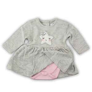 Šaty dojčenské so vsadeným body, Minoti, SHINE 8, šedá - 56/62 | 0-3m