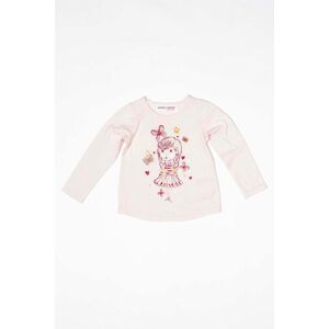 Tričko dievčenské s dlhým rukávom, Minoti, BERRY 1, růžová - 104/110