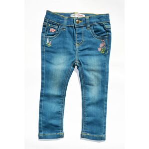 Nohavice dievčenské džínsové, vyšívané, Minoti, FOREST 12, holka - 80/86 | 12-18m
