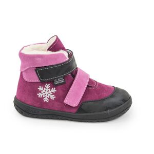 dievčenské zimné topánky s kožušinou, barefoot, 2 suché zipsy, J-B-JERRY/Z bordová - 25