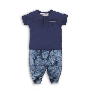 Dojčenský set: džínsy, tričko, Minoti, safari 8, tmavě modrá - 74/80 | 9-12m