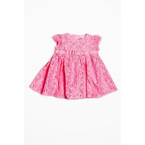 Šaty dojčenské krajkové, Minoti, blossom 8, růžová - 86/92 | 18-24m