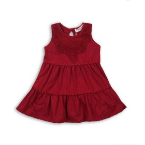 Šaty dievčenské s čipkou, Minoti, daydream 3, červená - 104/110