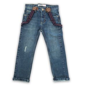 Džínsové nohavice so šľapkami, Minoti, TRADE 12, modrá - 122/128 | 7/8let