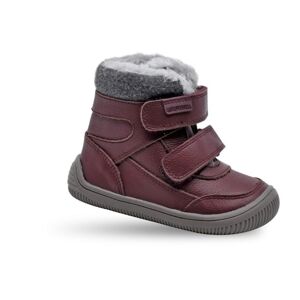 Dievčenské zimné topánky Barefoot TAMIRA BORDO, Protetika, bordová - 35