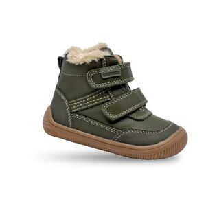 Chlapčenské zimné topánky Barefoot TYREL KHAKI, protetika, khaki - 35