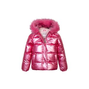 Dievčenská nylonová bunda Puffa s kožušinovou podšívkou, Minoti, Crunch 4, ružová - 98/104 | 3/4let