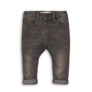 Nohavice chlapčenské džínsové s elastanom, Minoti, KID 11, šedá - 98/104