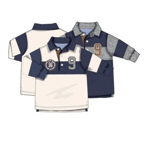 Tričko chlapčenské POLO s dlhým rukávom, Minoti, GREAT 6, modrá - 80/86 | 12-18m