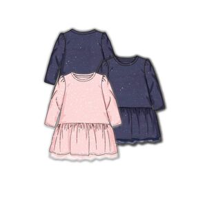 Šaty dievčenské s elastanom, Minoti, ODYSSEY 4, růžová - 86/92 | 18-24m