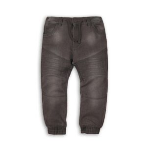 Nohavice chlapčenské džínsové s elastanom, nohavice do gumy, Minoti, MONO 8, šedá - 98/104