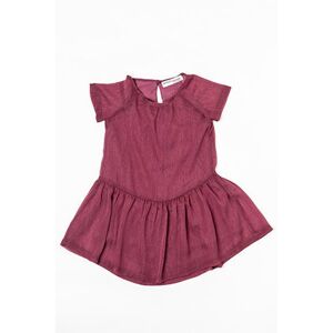 Šaty dievčenské s krátkym rukávom, riasená sukňa, Minoti, ROSEWOOD 6, červená - 134/140 | 9/10let