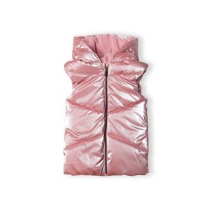 Puffa dievčenská prešívaná vesta s kožušinovou podšívkou, Minoti, 16gilet 3, ružová - 116/122 | 6/7let