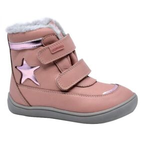 Dievčenské zimné topánky Barefoot LINET ROSA, Protetika, ružové - 23