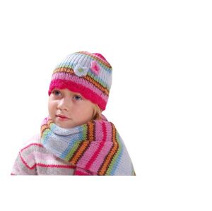 čiapky dievčenské pletená, Bugga, PD377, mix - 1/2let | 1/2let