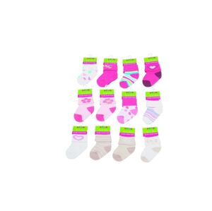 Dojčenské ponožky dievčenské 12 pack (0 až 6m), Pidilidi, PD500, holka - 0-6m | 0-6m